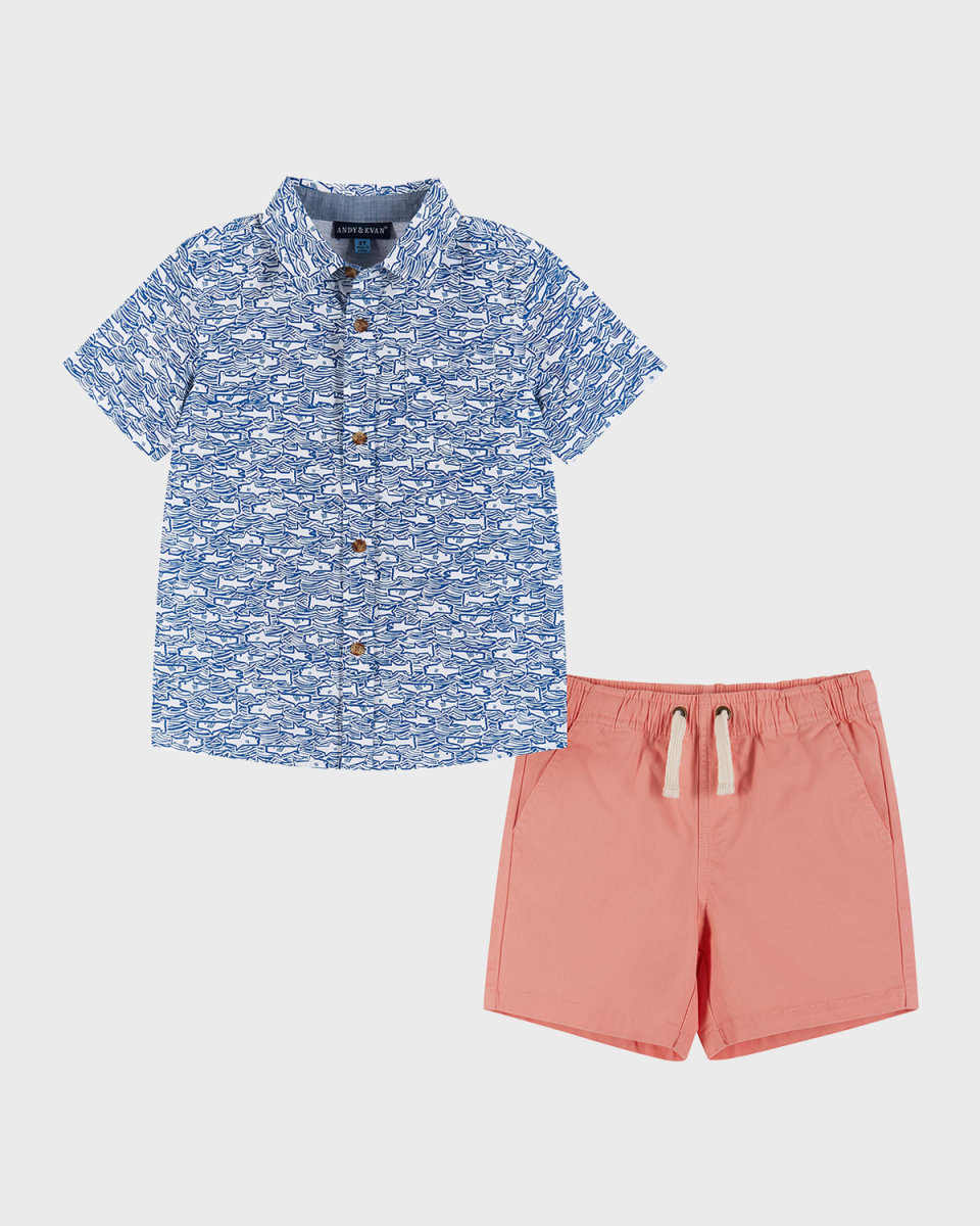Boy's Polo Shirt & Shorts Set, Size 2T-7